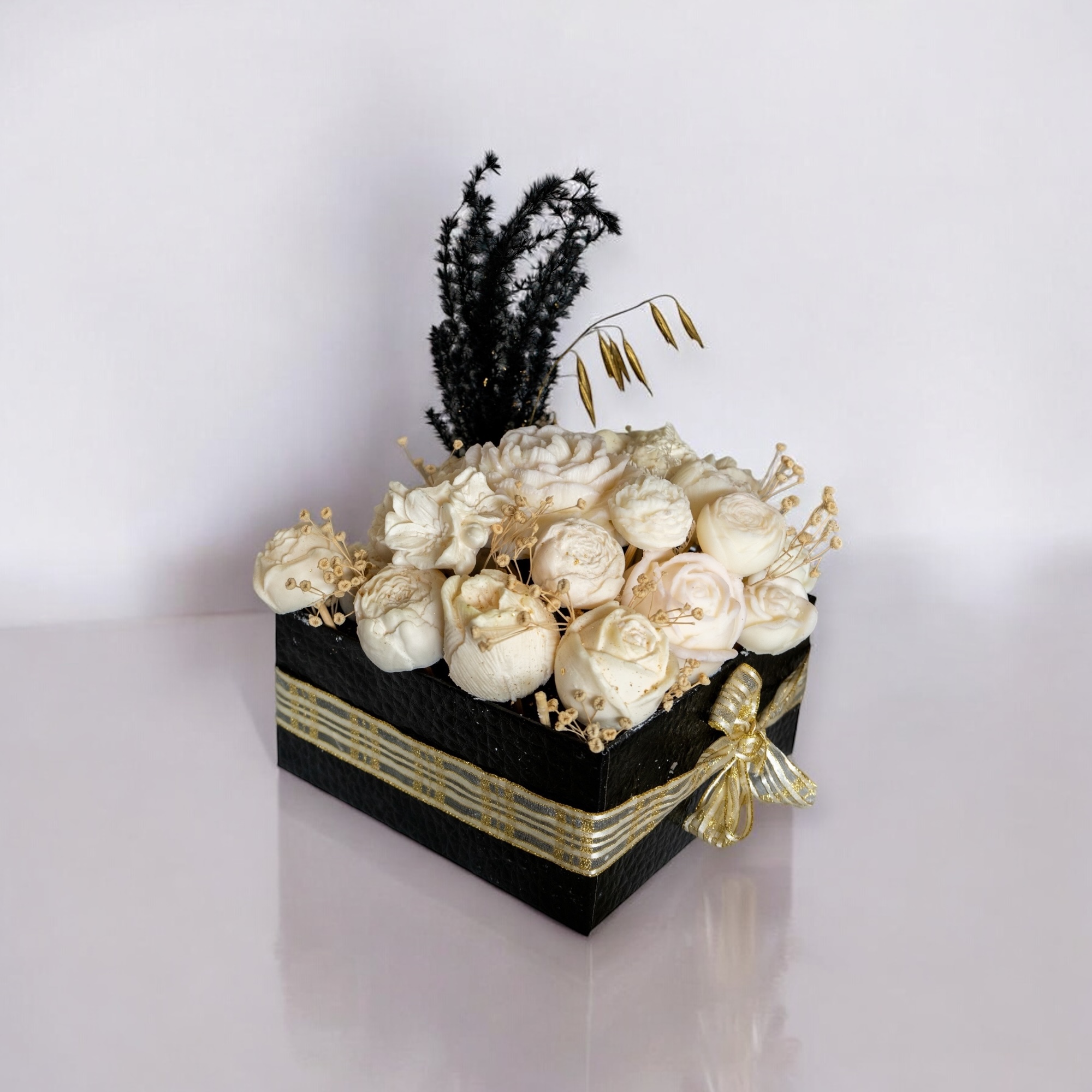 Bouquet de bougies bio écru & doré