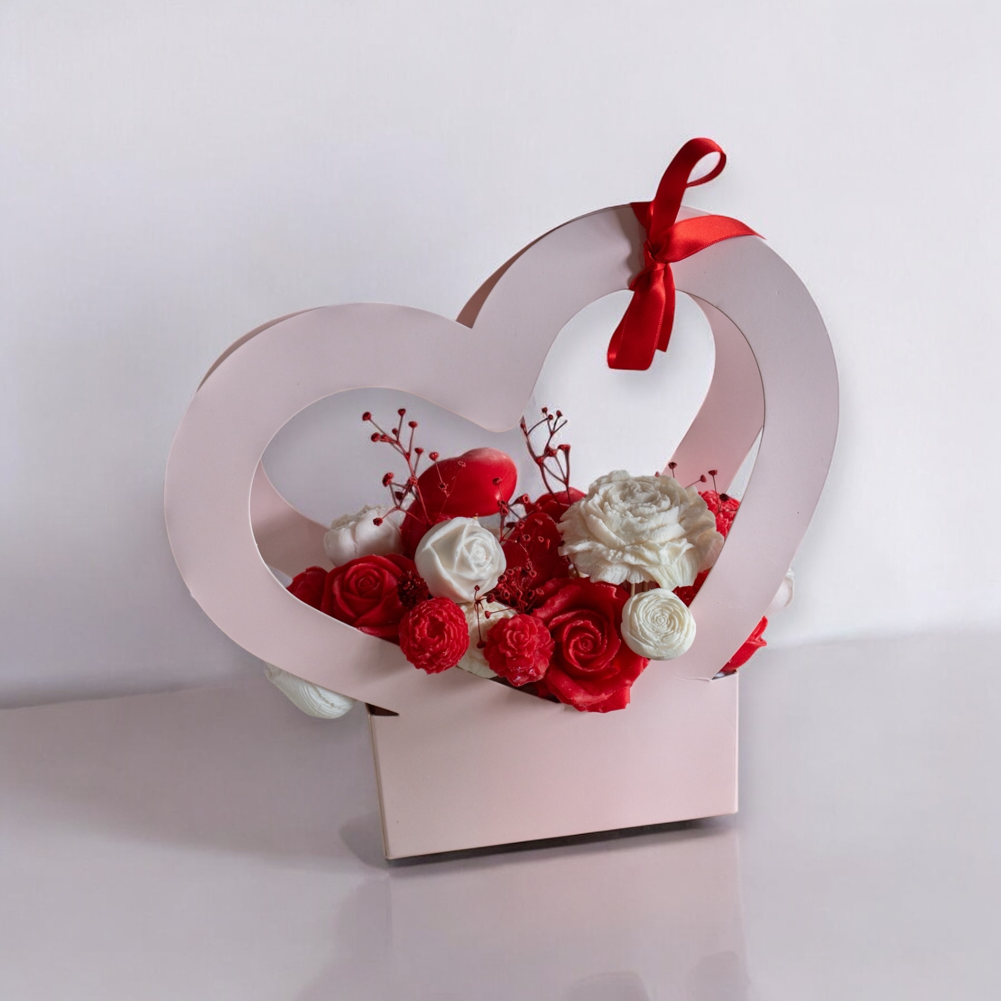 Bouquet fleur bougie coeur