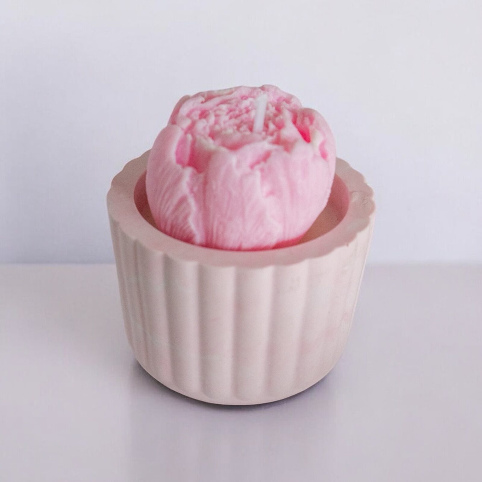 Petite bougie pivoine rose
