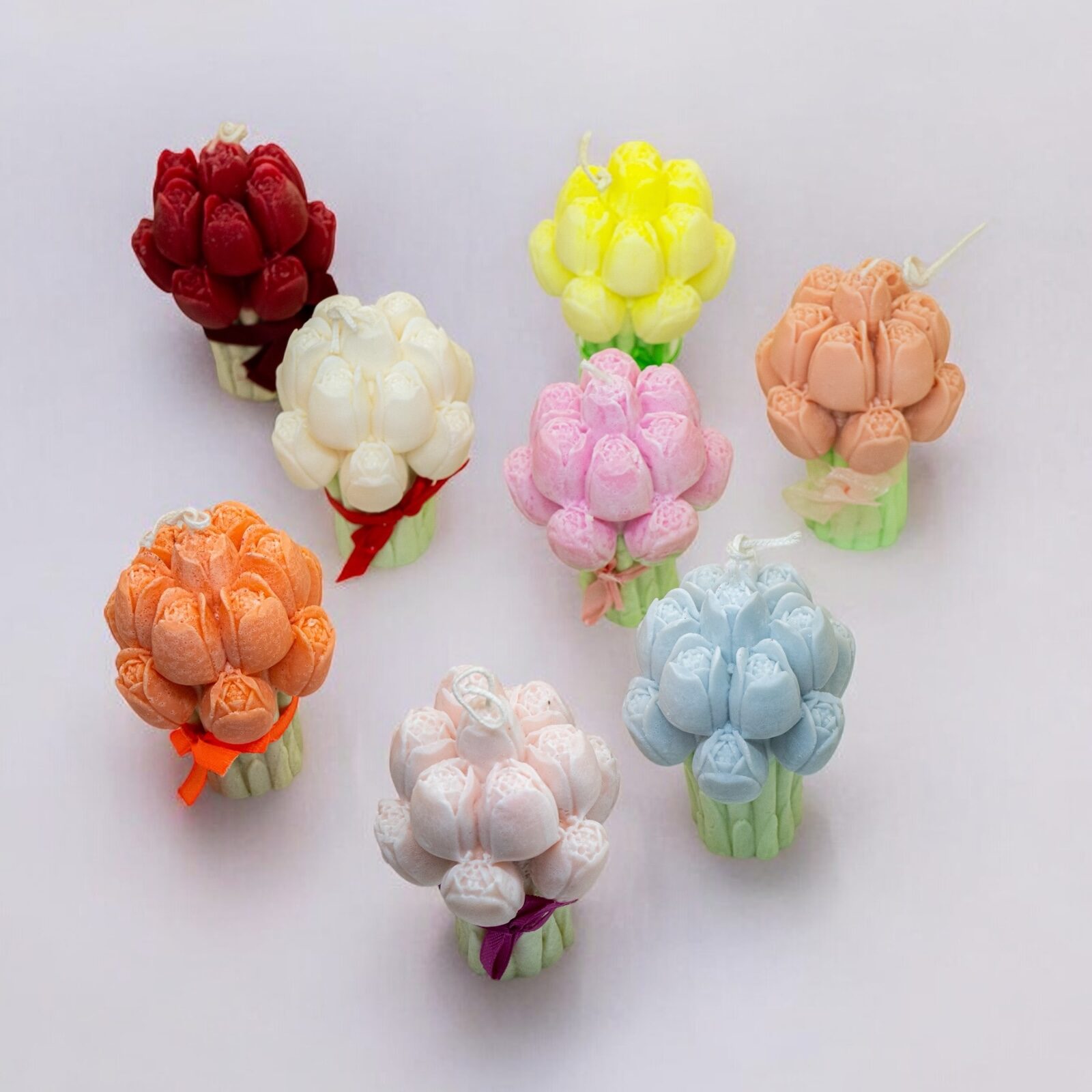 Bougie Tulipes et son noeud