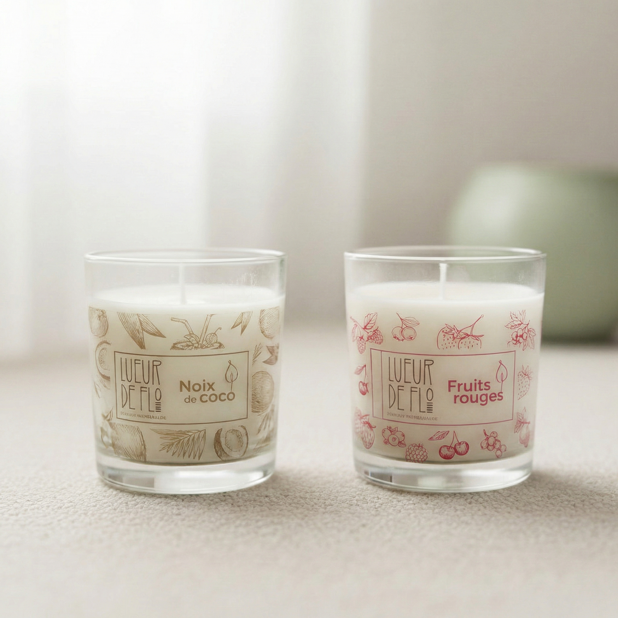 Bougies Bio parfumées fruits rouge & noix de coco