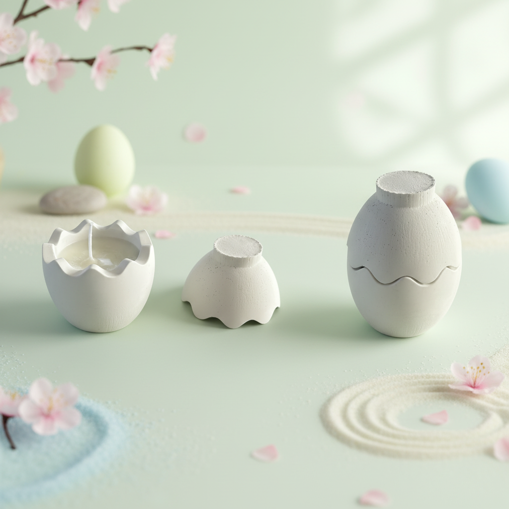 Bougie coquille d'oeuf de Pâques parfumée Bio