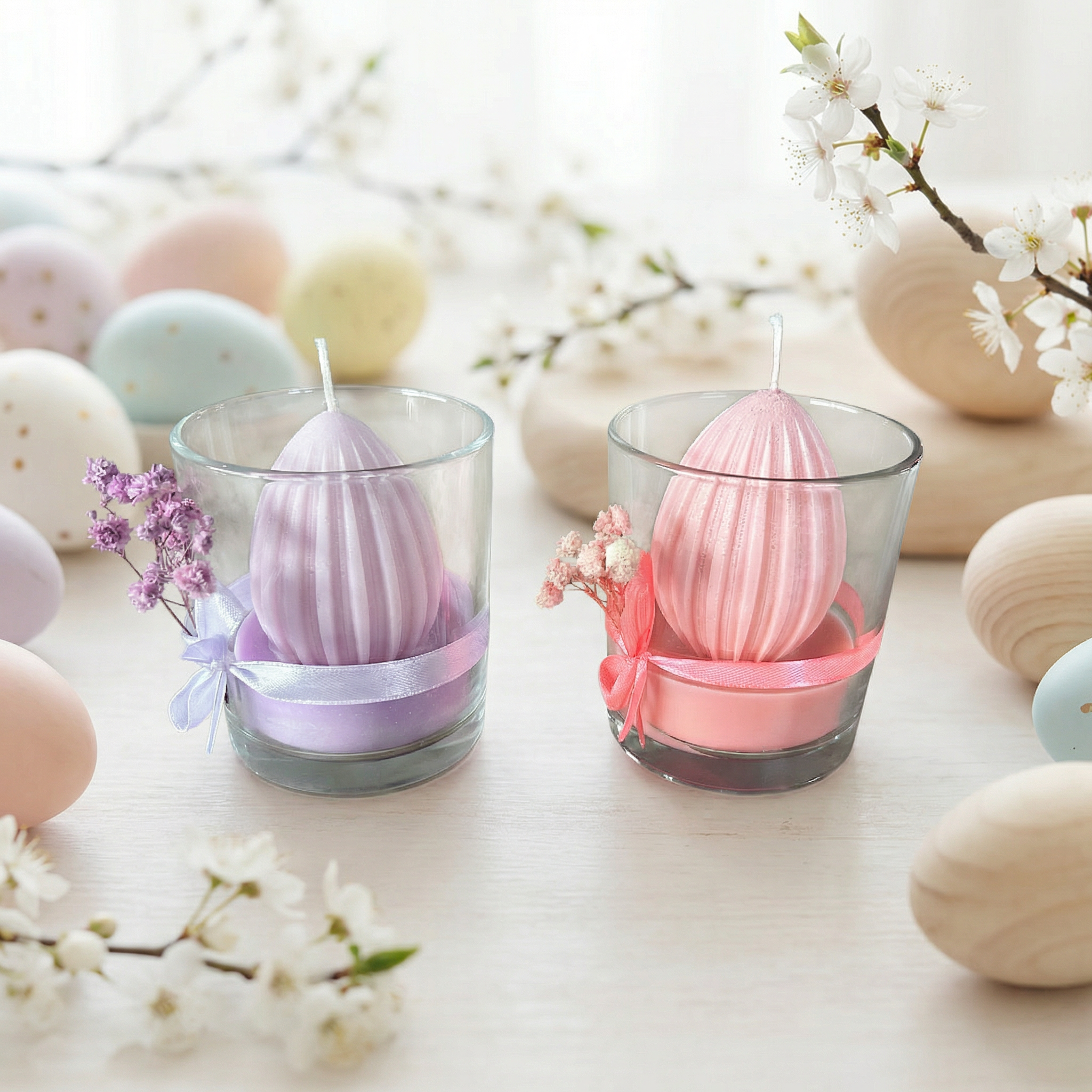 Bougies gros oeuf de Pâques Bio parfumée