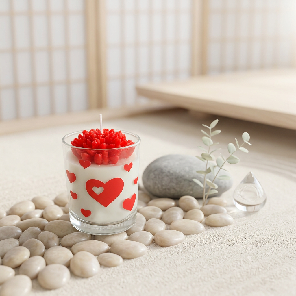 Bougies coeur Bio fleurie bio