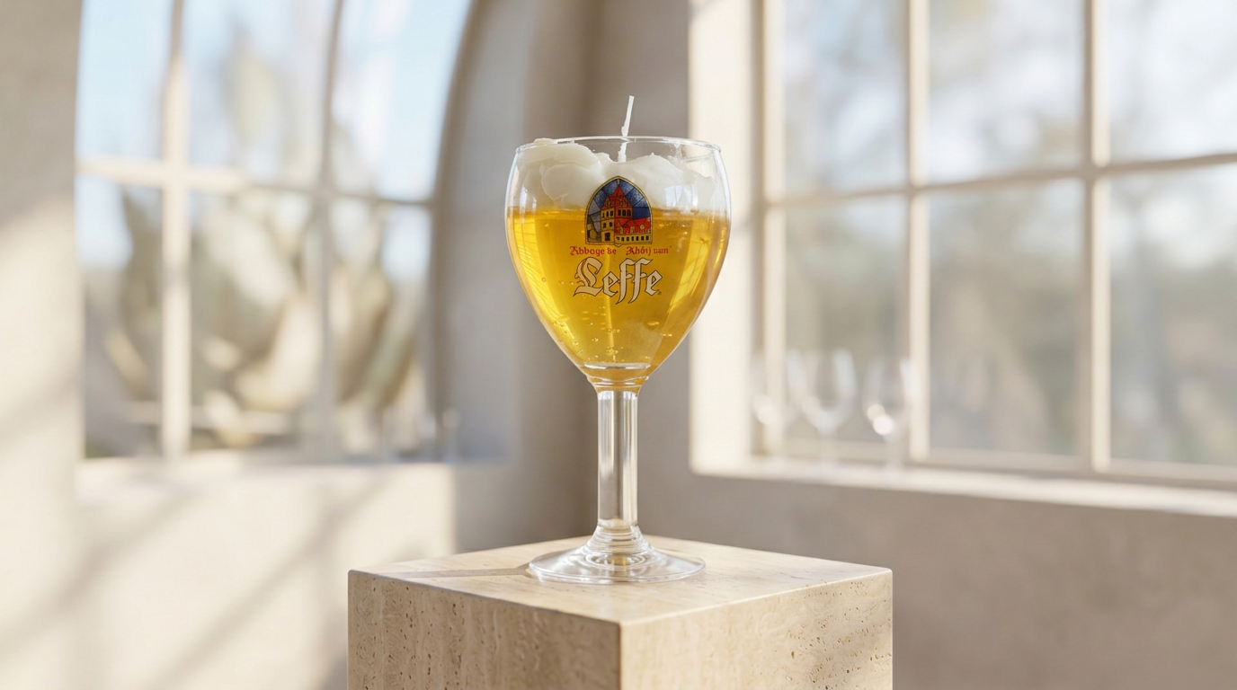 Bougie artisanale effet bière - Verre de seconde main 08
