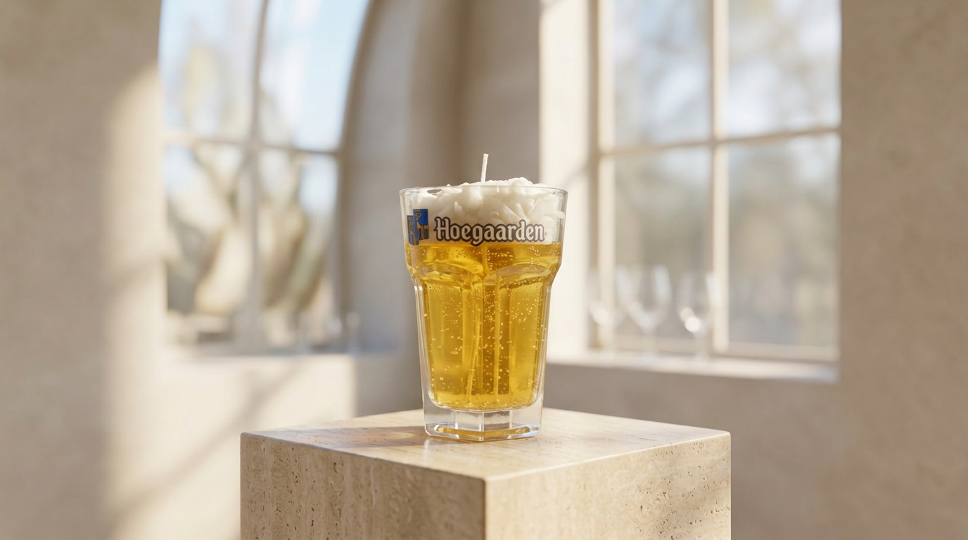 Bougie artisanale effet bière - Verre de seconde main 07