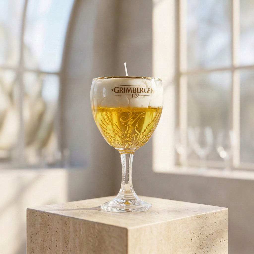 Bougie artisanale effet bière - Verre de seconde main 05