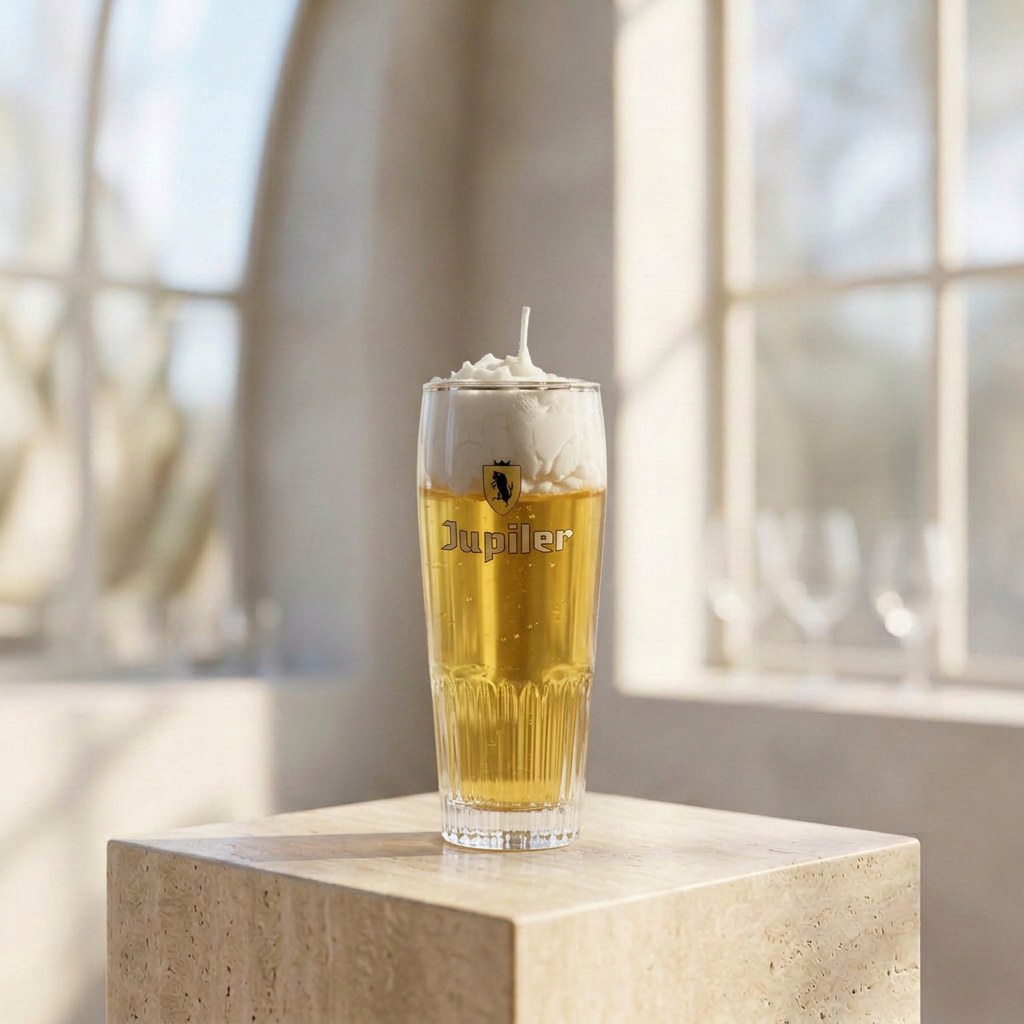Bougie artisanale effet bière - Verre de seconde main 03