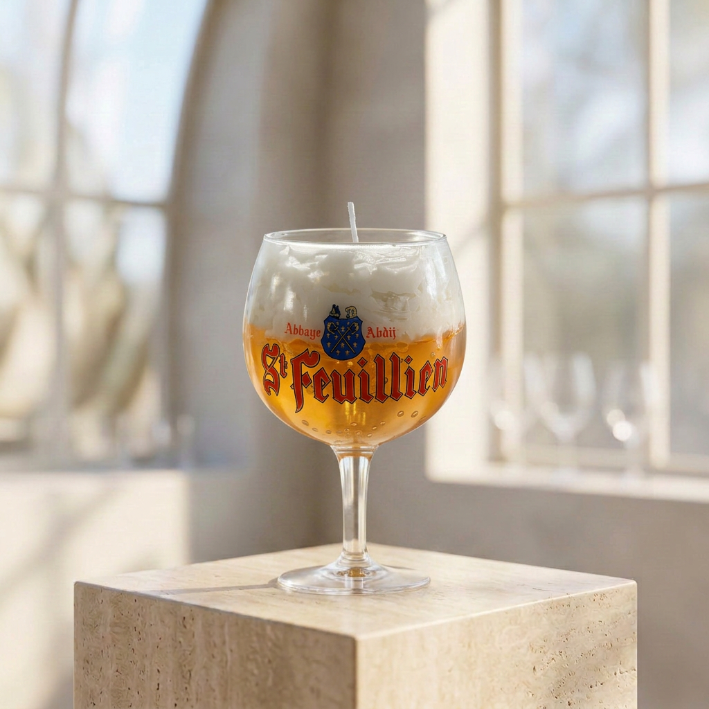 Bougie artisanale effet bière - Verre de seconde main 02